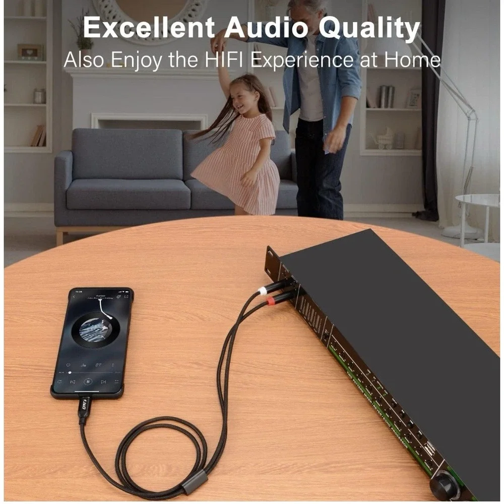 J&d USB C To Dual 6.35mm 1/4 Inch Stereo Splitter Y Cable Audio Cord‎ 3.3 Feet